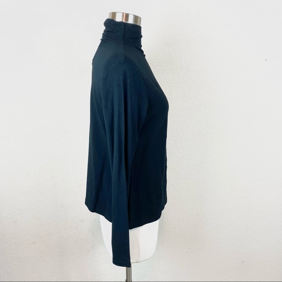 Valerie Stevens Top NWT Black Long-sleeve High Neck - Picture 4 of 7